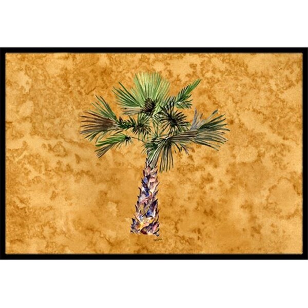 Carolines Treasures 8706MAT Palm Tree On Gold Indoor & Outdoor Mat; 18 x 27 in. 8706MAT - main